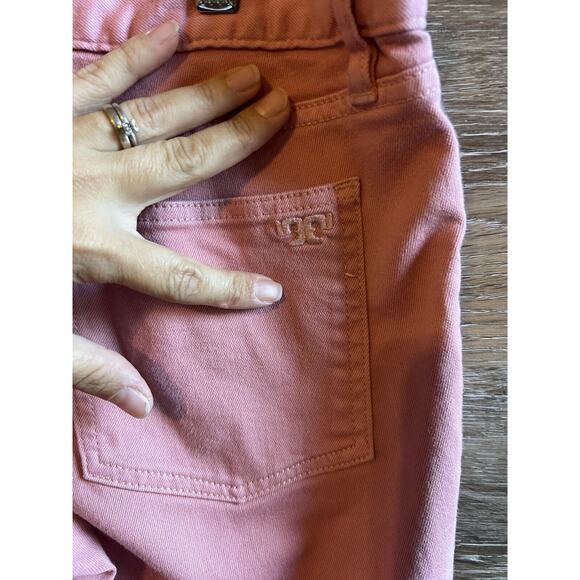 Tory Burch Jeans Sz 29 Cropped Skinny Pink Light Wash Skinny Capsule Timeless - Picture 5 of 6